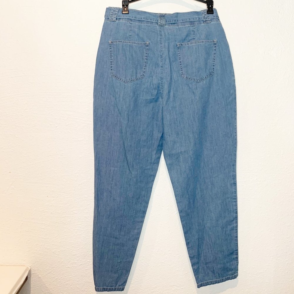 CeCe High-Waisted Denim Straight Belted pa… - Picture 2 of 8